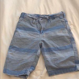 Blue stripped Boys Hurley shorts. Size 10